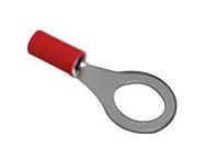 TERMINAL, RING TONGUE, 3/8", RED, 16AWG