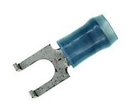 CRIMP TERMINAL, FORK, #8, 14AWG, BLUE