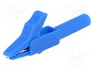Crocodile clip; 15A; blue; Grip capac: max.12mm; Socket size: 4mm AXIOMET