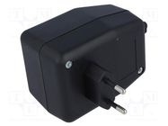 Enclosure: for power supplies; X: 65mm; Y: 89mm; Z: 56mm; ABS; black KRADEX