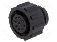 Connector: circular; plug; female; PIN: 9; w/o contacts; for cable TE Connectivity