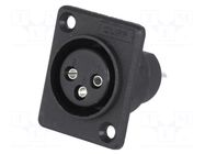 Connector: XLR; socket; female; 5A; PIN: 3; soldering; black; plastic CLIFF