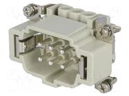 Connector: HDC; male; CNE; PIN: 6; 16A; 500V; 6+PE; size 44.27 ILME