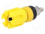 Connector: 4mm banana; socket; 30A; 60VDC; 48mm; yellow; 30mΩ CLIFF