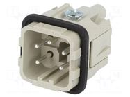 Connector: HDC; contact insert; male; CK; PIN: 5; 10A; 400V; 4+PE ILME