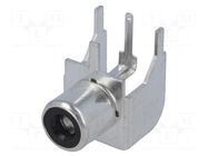 Connector: RCA; socket; female; angled 90°; THT; Marker: black NINIGI