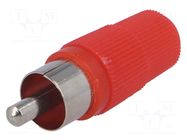 Connector: RCA; plug; male; straight; soldering; red; for cable NINIGI