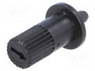 Knob; thumbwheel; black; 13mm; for mounting potentiometers; CA9M ACP