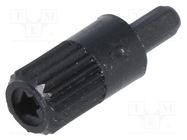 Knob; shaft knob; black; 10mm; for mounting potentiometers ACP