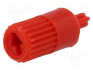 Knob; shaft knob; red; Ø5mm; for mounting potentiometers ACP
