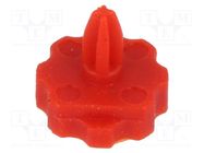 Knob; with pointer; red; Ø6.3mm; for mounting potentiometers ACP