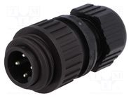 Connector: circular; plug; male; IP67; CA; PIN: 4(3+1); 3+PE; 400V HIRSCHMANN