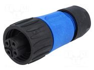Connector: circular; plug; for cable; PIN: 4; female; IP65,IP67 AMPHENOL