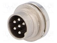 Connector: M16; socket; male; soldering; PIN: 6; 5A; 300V; IP40; C091A AMPHENOL