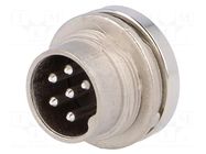 Connector: M16; socket; male; soldering; PIN: 6; 5A; 300V; IP40; C091A AMPHENOL