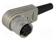 Connector: M16; plug; female; soldering; for cable; PIN: 6; 5A; 300V AMPHENOL