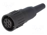 Connector: DIN; plug; female; C091B; PIN: 7; 360°; straight; 300V; 5A AMPHENOL