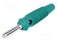 Connector: 4mm banana; plug; 30A; 60VDC; green; 3mΩ; 2.5mm2 HIRSCHMANN T&M