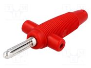 Connector: 4mm banana; plug; 30A; 60VDC; red; 3mΩ; 2.5mm2; on cable HIRSCHMANN T&M