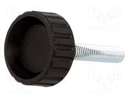 Knob; Ø: 32mm; Ext.thread: M8; 40mm; H: 22mm; polyamide; knurled 