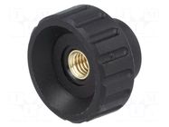 Knob; Ø: 25mm; Int.thread: M6; 14mm; H: 19mm; polyamide ELESA+GANTER