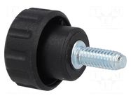 Knob; Ø: 16mm; Ext.thread: M4; 10mm; H: 13mm; polyamide; knurled ELESA+GANTER