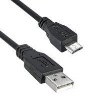 USB CORD, 2.0 PLUG A-MICRO B, 305MM, BLK