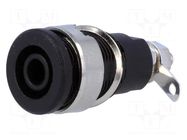 Connector: 4mm banana; socket; 32A; black; nickel plated; 23.5mm AXIOMET