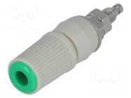 Connector: 4mm banana; socket; 24A; green; nickel plated; 45mm AXIOMET