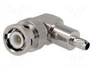 Connector: BNC; plug; male; angled 90°; RG58; crimped; for cable YIZN Jiangsu Tengyu Electronics co.