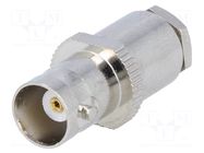 Connector: BNC; plug; female; straight; 75Ω; soldering; RG59 YIZN Jiangsu Tengyu Electronics co.
