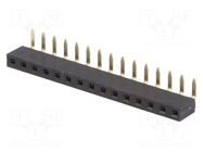 Connector: pin strips; socket; female; PIN: 15; angled 90°; THT MPE GARRY