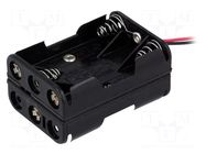 Holder; AAA,R3; Batt.no: 6; cables; 150mm; black COMF
