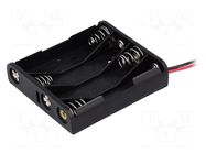 Holder; AAA,R3; Batt.no: 4; cables; 150mm; black COMF