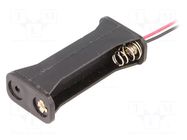 Holder; AAA,R3; Batt.no: 2; cables; 150mm; black COMF