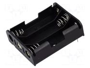 Holder; AA,R6; Batt.no: 3; for PCB; black COMF