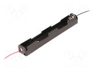 Holder; AA,R6; Batt.no: 2; cables; black; 150mm COMF