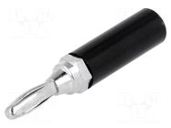 Connector: 4mm banana; plug; 60VDC; black; non-insulated; on cable AXIOMET