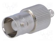 Connector: BNC; plug; female; straight; 50Ω; crimped; for cable; POM AMPHENOL RF