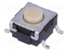 Microswitch TACT; SPST-NO; Pos: 2; 0.05A/24VDC; SMT; none; 1.57N OMRON Electronic Components