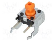 Microswitch TACT; SPST-NO; Pos: 2; 0.05A/24VDC; THT; none; 2.55N OMRON Electronic Components