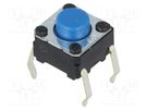 Microswitch TACT; SPST-NO; Pos: 2; 0.05A/24VDC; THT; none; 4.9N OMRON Electronic Components