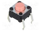 Microswitch TACT; SPST-NO; Pos: 2; 0.05A/24VDC; THT; none; 2.55N OMRON Electronic Components