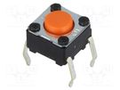 Microswitch TACT; SPST-NO; Pos: 2; 0.05A/24VDC; THT; none; 2.55N OMRON Electronic Components