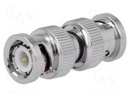 Coupler; BNC plug,both sides; straight; 50Ω; POM AMPHENOL RF