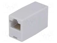 Coupler; 8p8c; RJ45 socket,both sides DIGITUS