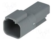 Connector: wire-wire; AT; male; plug; for cable; PIN: 2; grey; IP67 AMPHENOL