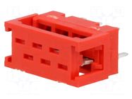 Connector: Micro-MaTch; adapter; PIN: 6; IDC,THT; 2x3; bulk; 1.27mm TE Connectivity