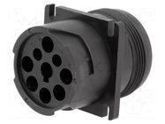 Connector: wire-wire; socket; male; AHD; PIN: 9; for panel mounting AMPHENOL