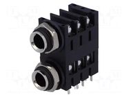 Connector: Jack 6,3mm; socket; female; ways: 3; angled 90°; THT AMPHENOL